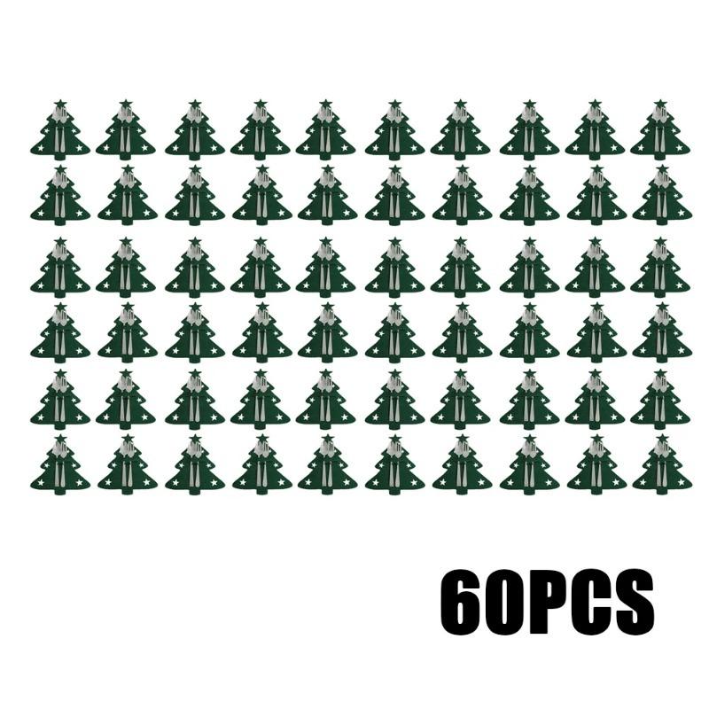 Christmas Cutlery Holder Sets Non Woven Fabric Silverware Storage Bag Knife Fork Spoon Organizer New Year Party Table Decoration