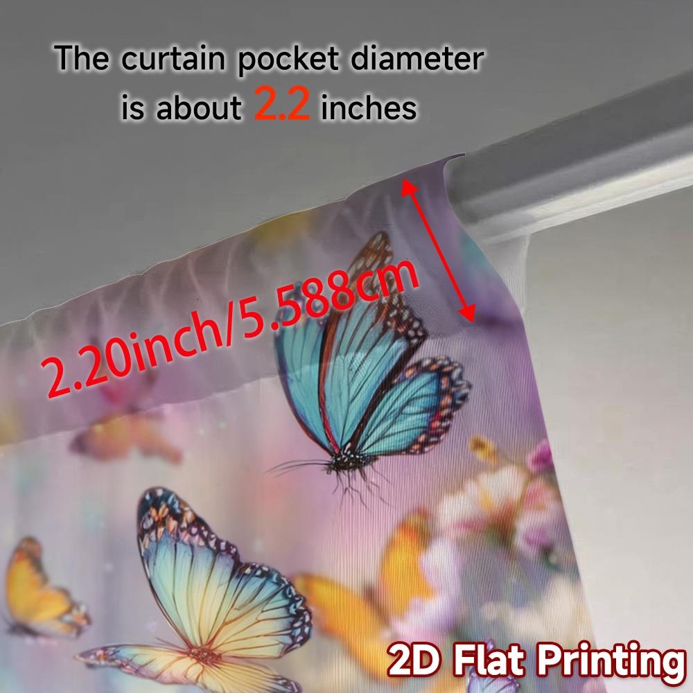 2pcs, 2D FLAT PRINTING Curtains (Without Rod) ButterflyGarden Modern Creative Curtains Versatile Fabric Curtains Gifts