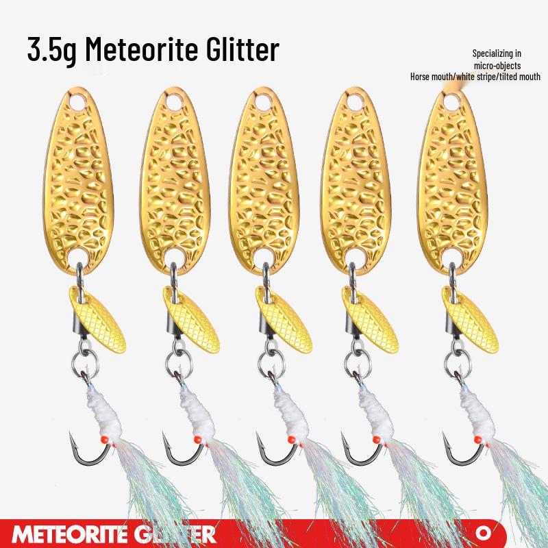 Meteorite Stone Micro Lure: Spinning Sunflower Seed Sequin Hook for Fly Fishing, Rigged for Mandarin Fish with White Stripes
