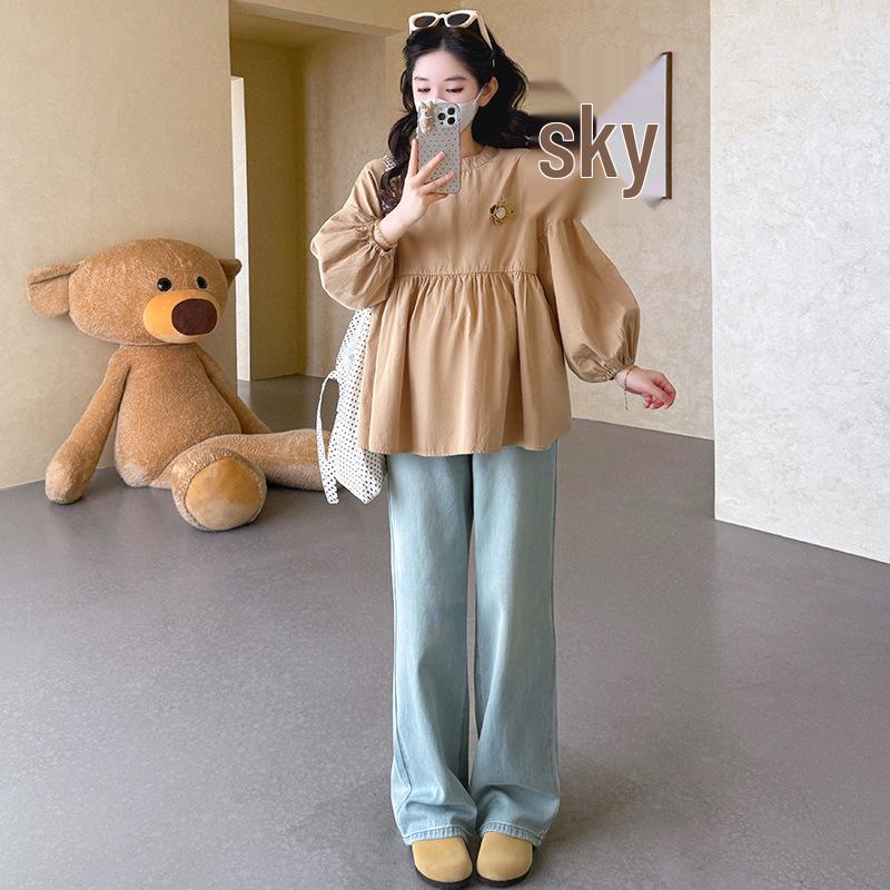 2026 Spring Korean-Style Loose Maternity Doll Shirt 2XL