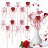 Valentine's Day Glitter Heart Foam Picks Puffy Sparkly Heart On Sticks Valentines Day Floral Picks for Table Centerpiece Decor