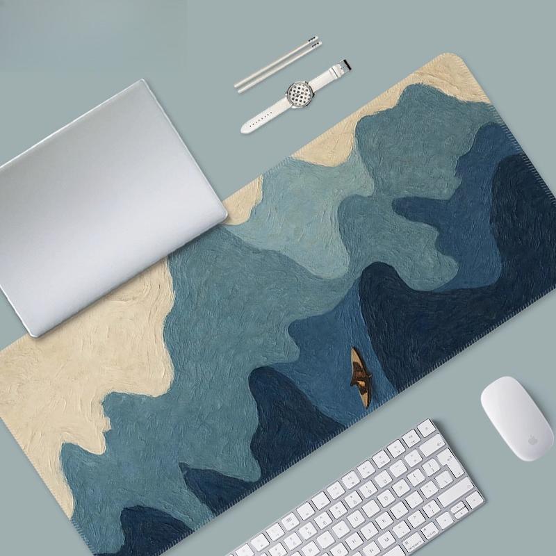 Scenic Landscape Large Mouse Pad Ocean Airplane Cloud Mountain Starry Sky NonSlip Rubber Extended Desk Mat