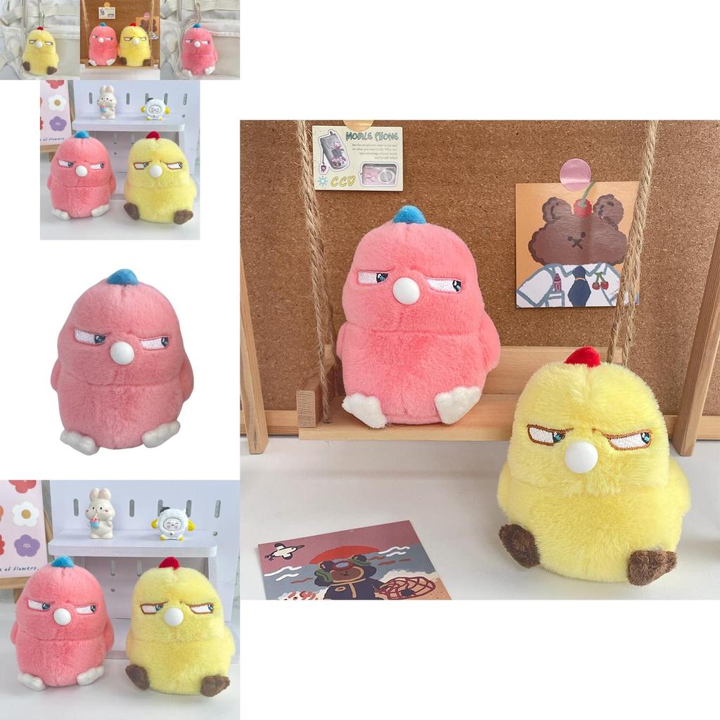 Cute And Soft Chicken Keychain Yellow Bubble Blowing Design Plush Doll