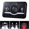 4x6 Inch LED Headlights 45W 9?32V DC IP68 Waterproof White Red DRL High Low Beam Turn Signal Lamp