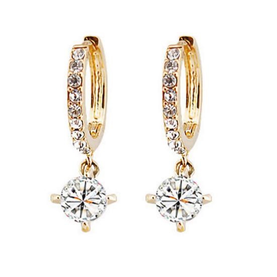 Ear Pendant Charming Faux Crystal Rhinestone Shiny Delicate Dangle Earrings for Banquet