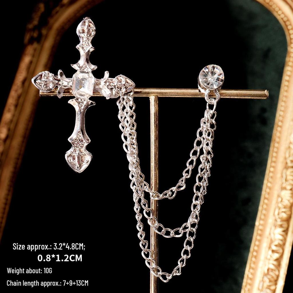 Baroque Rhinestone Pearl Corsage Necklace Brooch - Retro British Court Suit Accessory