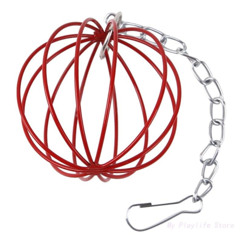 Metal Round Sphere Feed Dispense Exercise Hanging Hay Balls Guinea Pigs Hamster Bunny Pet Toy Hangable Feeding Hay Rack
