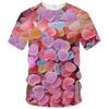 Kids O Neck Short Sleeve Tee With 3D Color Candy Graphic Print Street Style For School Outdoor Daily Casual Activities