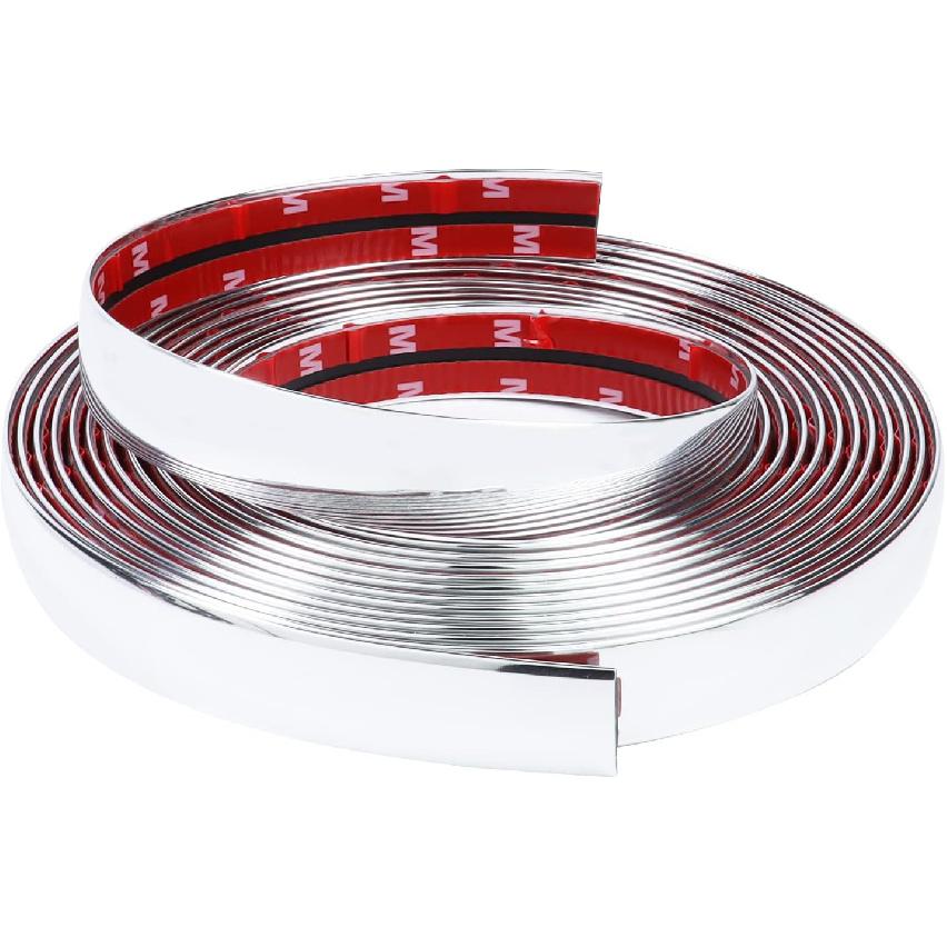 3/4" Wide by 16FT Automotive Chrome Trim Molding, Universal Car Side Moldings UV-Protected Scratch-Proof for All Vehicles Exterior Interior Door