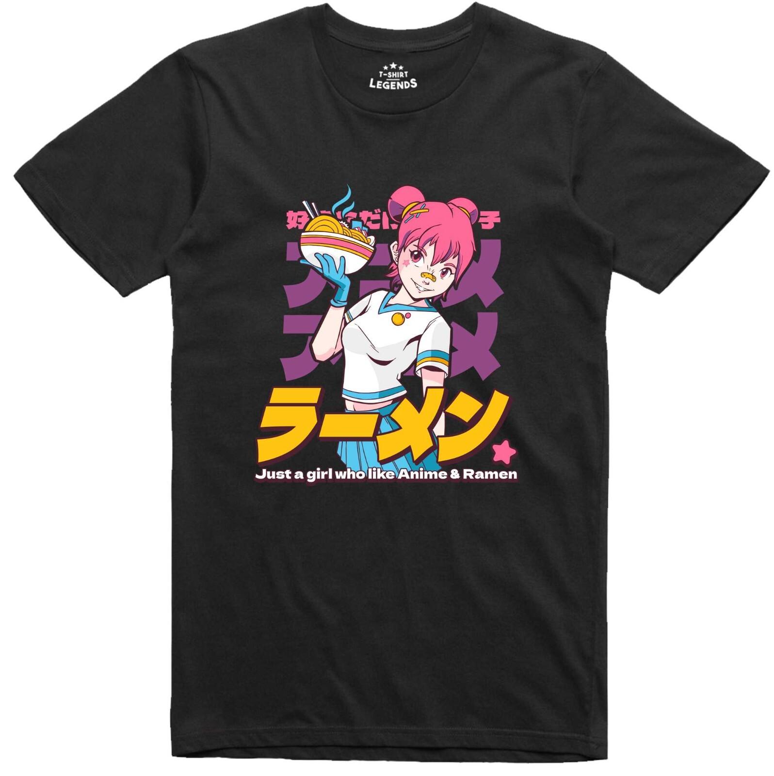 Men s Ramen Girl Manga Japanese Geek Regular Fit Anime T-Shirt- XXXXL
