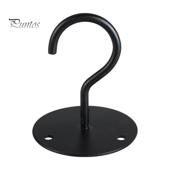 1 Set Convenient Anti Rust 3 Colors Wall Mount Hook Flower Basket Ceiling Wrought Iron Hook for Household