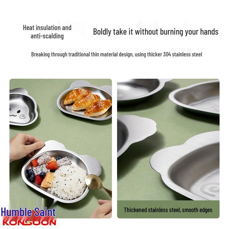 Qianxing 304 Stainless Steel Kids Cartoon Animal Lunch Plate