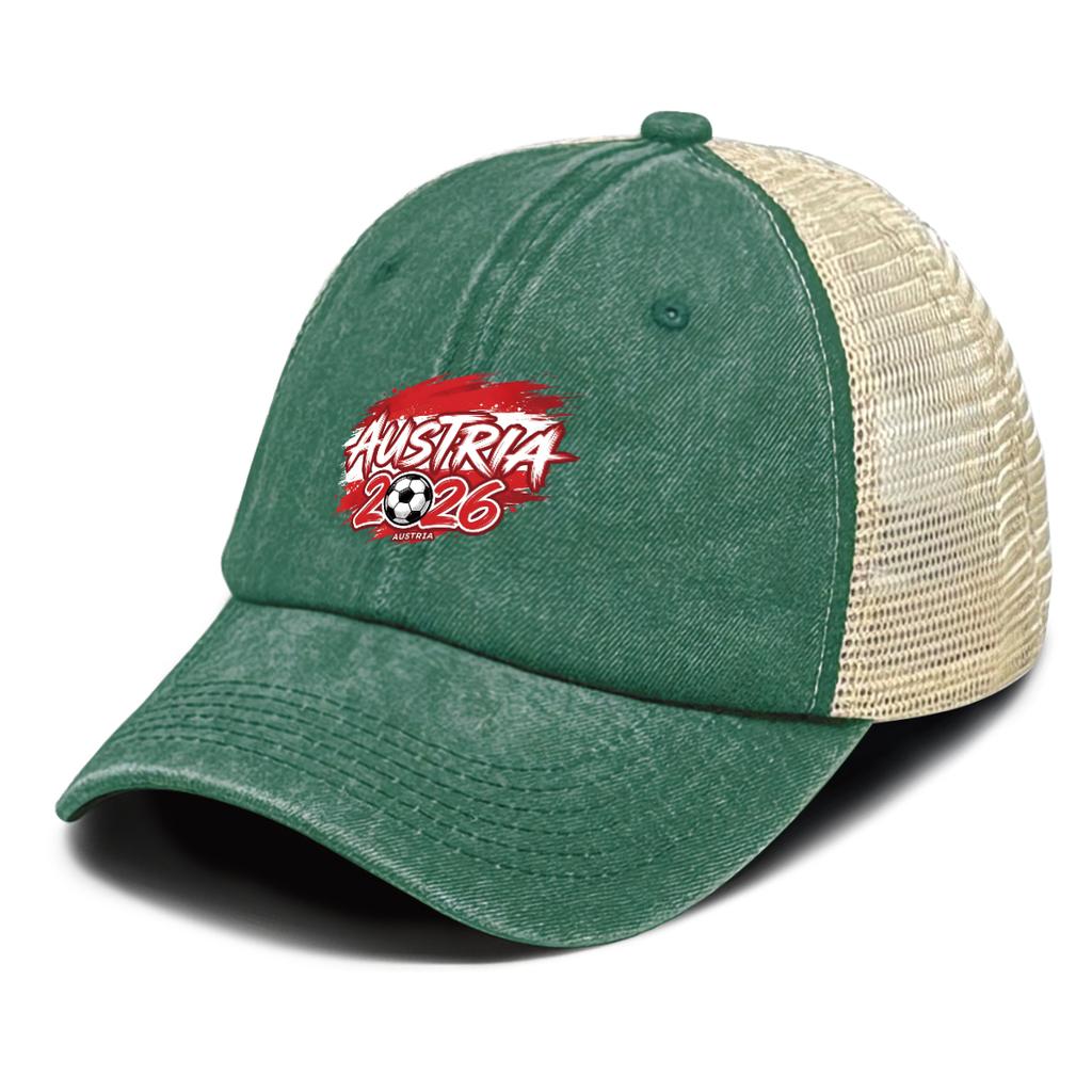 AUSTRIA Flag Printed Baseball Hat Adjustable Comfortable Slouchy Simple Mesh Cap For Women Street Style Tennis Cycle