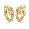 925 Sterling Silver Snake Design Hoop Moissanite Earrings D VVS1 Fine Jewelry For Women Party Daily Gift
