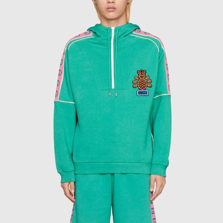 GUCCI Sweatshirts Men's Green Hooded Moderate 672429-XJDT0-3779