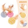 Cat Toy Hemp Sword Balls Pet Toys Feather Ropes Paper Cat Scratch Balls Rustling Cat Teasing Balls