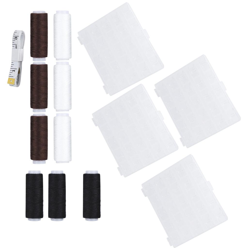 Empty Bobbin Transparent Plastic Spool Set Sewing Threads Embroidery Supplies Accessories