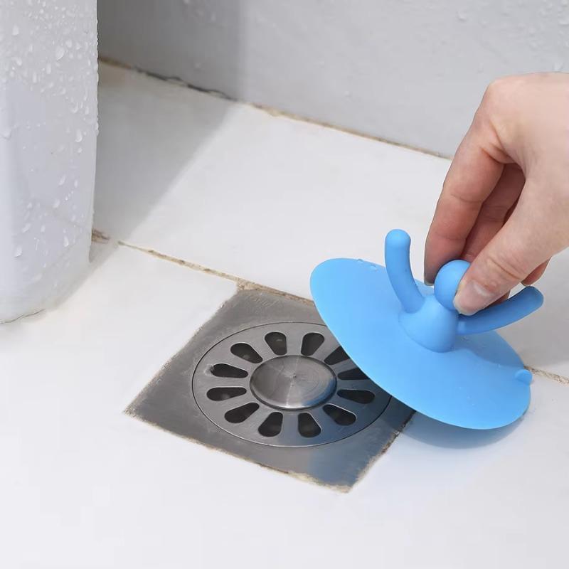 1 Pcs Silicone Bathtub Floor Drain 3 Colors For Bathroom Accessories Hair Stopper Portable Kitchen Sink Stopper Drain Plug