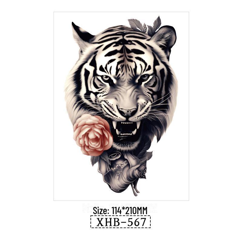 

Водонепроникні Чорні Тату-наклейки на півруки з тваринами 114*210MM