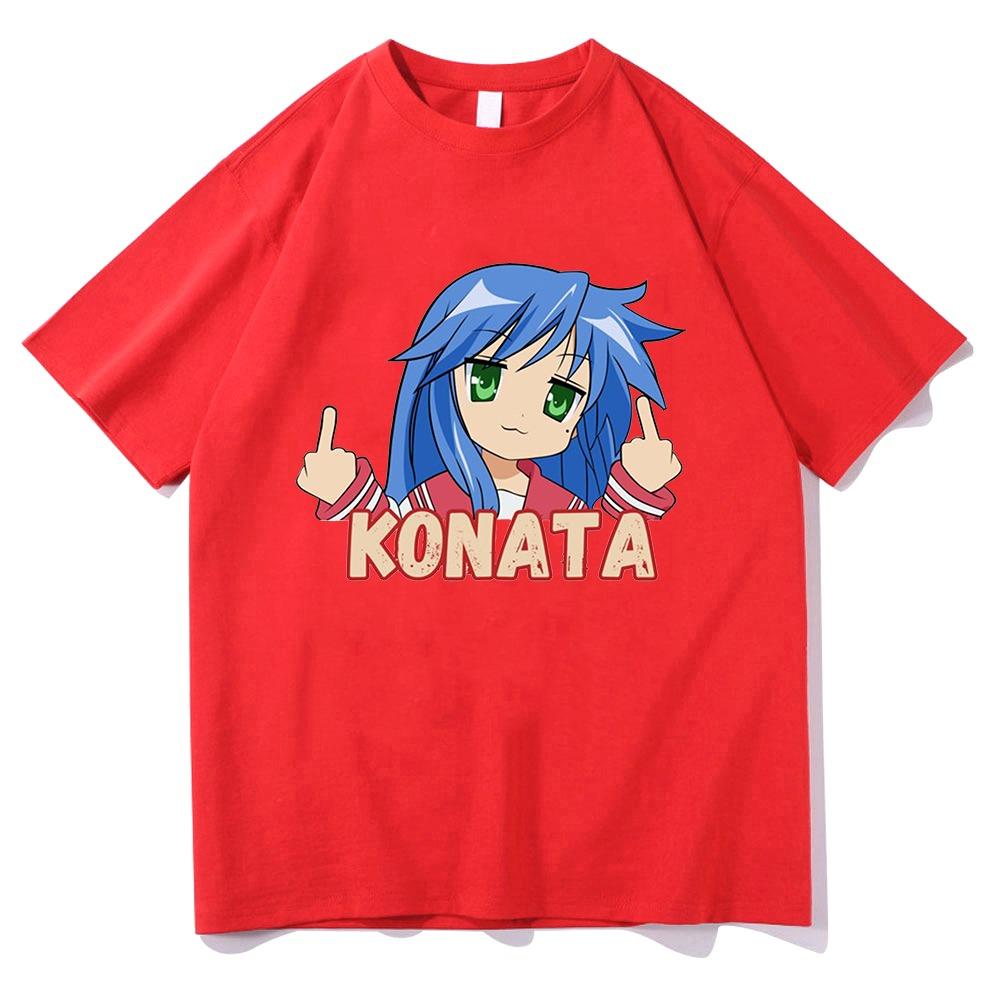 Anime Lucky Star T Shirt Cartoon Konata Izumi Kagami Men women Aesthetic Tshirt Manga Print Oversize Cotton Tee Shirt S