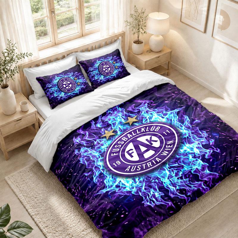 Bedding Set 1 Duvet Cover 2 Pillowcases Austria Wien FC Print Bedroom Home Decoration