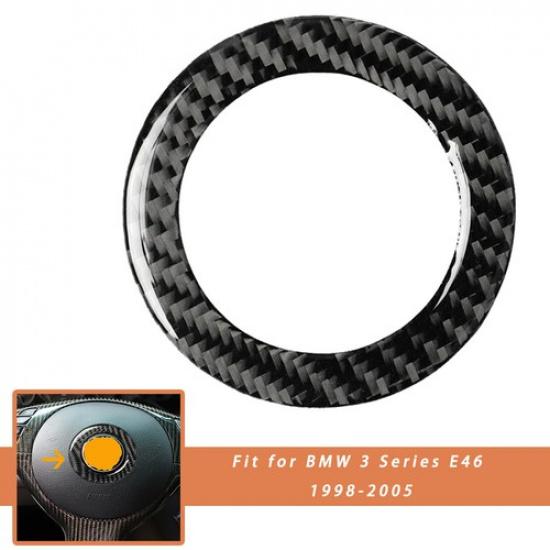 Car Carbon Fiber Steering Wheel Center Trim For BMW 3 Series E46 1998-2005