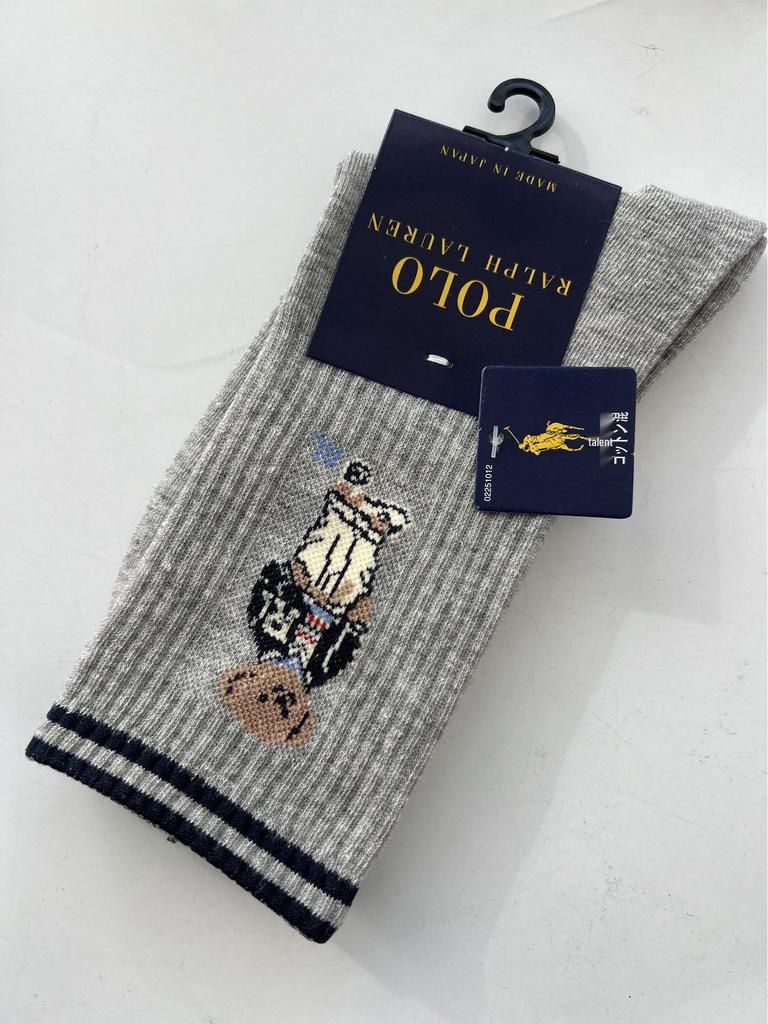 Trendy Mid-Calf Women's Cotton Socks - Four Seasons Style with Cartoon Little Bear Design