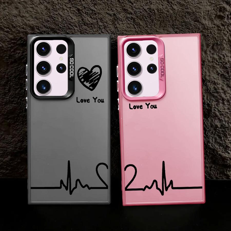 Love Your Line Art Case for Samsung Galaxy S25 S24 FE S20 FE Note 20 Ultra S23 S25Edge S21 S22 Ultra Phone Cover