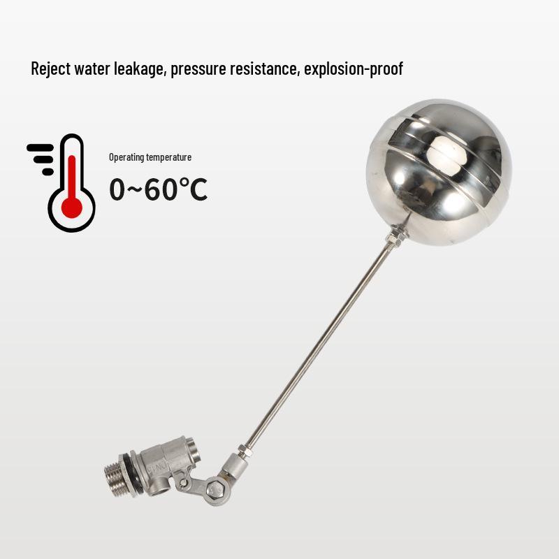 

Регульований поплавковий клапан з нержавіючої сталі 304 для резервуарів для води DN15=4 points