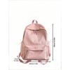 Sac à dos étudiant couleur unie décontracté à la mode pliable multi-compartiments grande capacité adapté à la vie quotidienne sur le campus