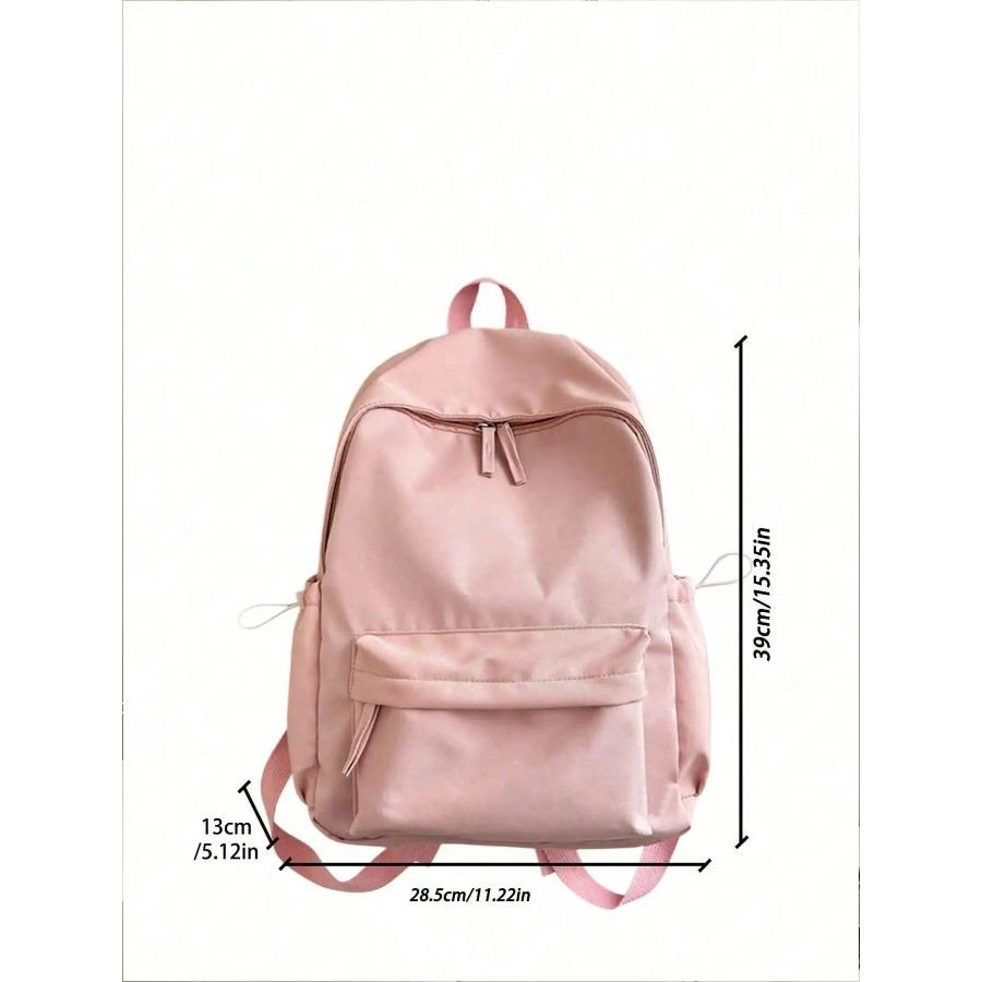 Sac à dos étudiant couleur unie décontracté à la mode pliable multi-compartiments grande capacité adapté à la vie quotidienne sur le campus