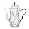 Heat-Resistant Borosilicate Glass Teapot with Green Handle