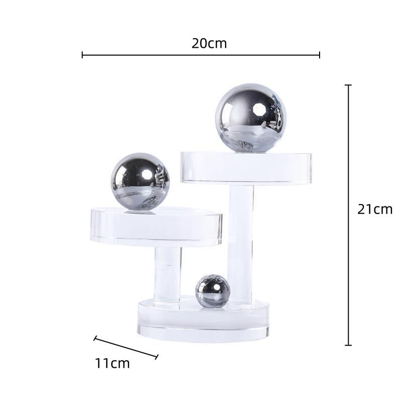 Glasornament Geometrische Kristallhandwerke Transparente Kristallkugel Skulptur Dekorative Figuren Heimdekorationszubehör