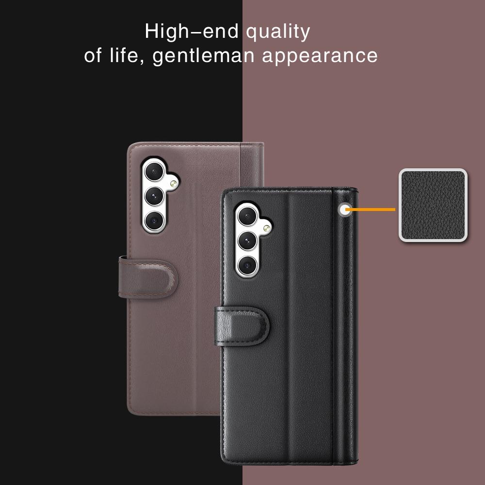 Für Samsung Galaxy S24 Hülle Echtes Spaltleder Handyhülle mit Brieftasche Ständer