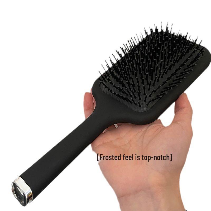 Newcomer Discount: Anti-Static Black Frosted Cushion Brush - Durable Massage Paddle Comb with Airbag Design