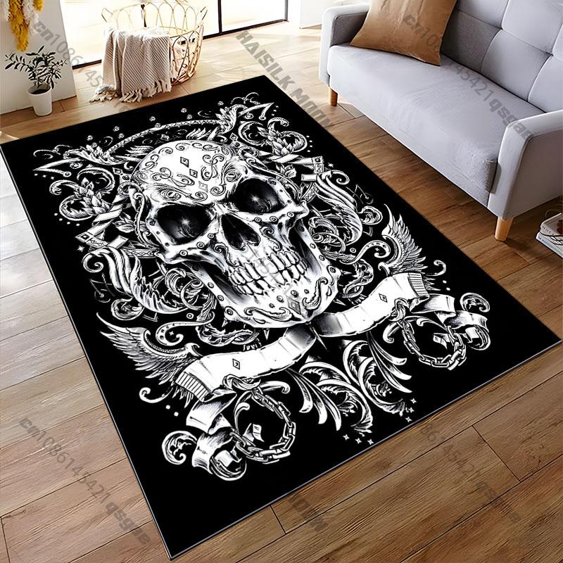 Skulls ornate patternscarpet Yoga living room room decor children's crawling mat doormat area rug games floor mat