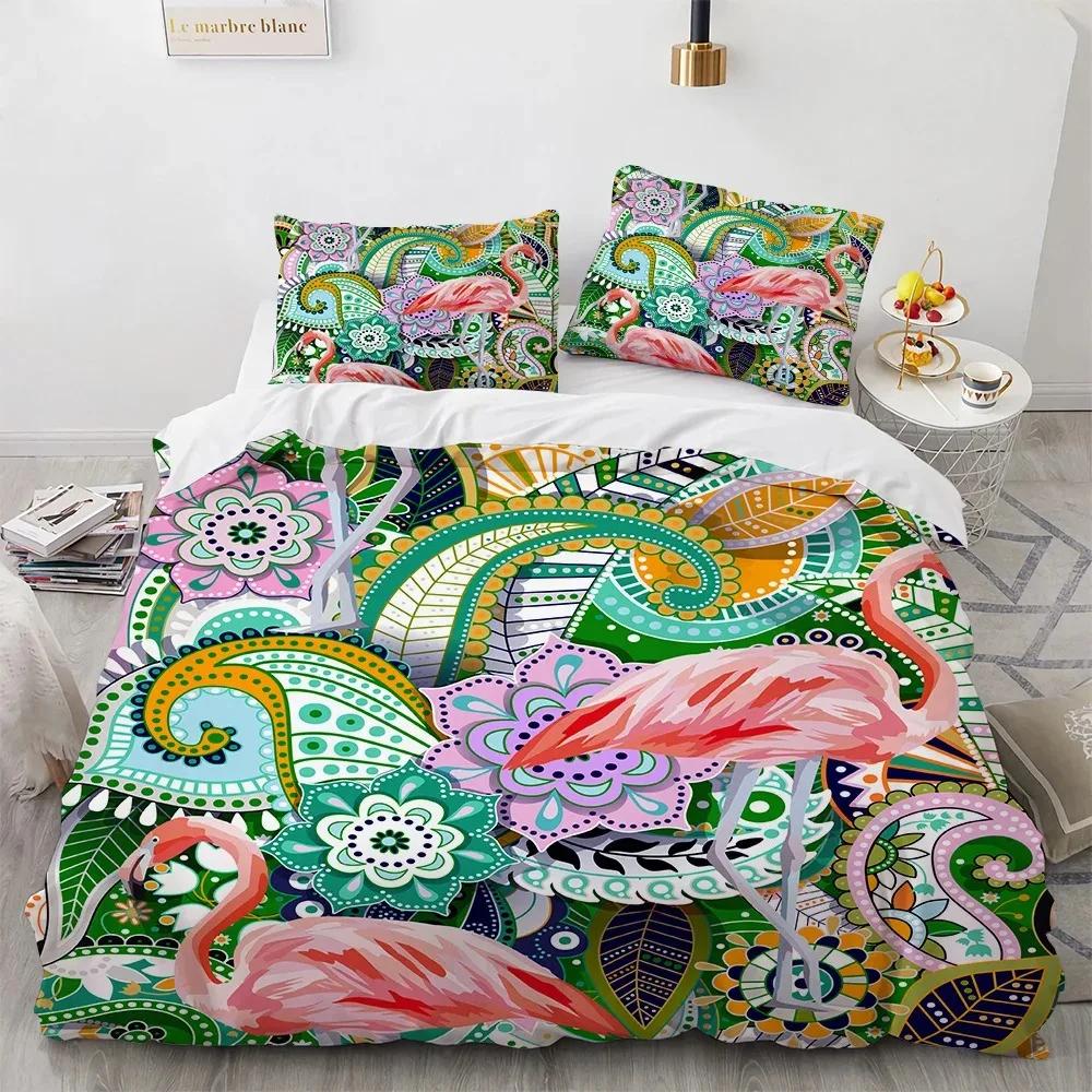 Bohemian Mandala King Queen Duvet Cover Boho Style Flower Bedding Set Adults Exotic Nordic Floral Polyester Quilt Cover