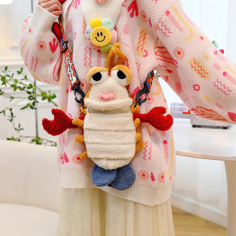 

Креативная мультяшная кукла-подушка в виде лобстера, новая детская утешительная тряпичная кукла, кукла-лобстер, одноплечная сумка кроссбоди 30cm (0.11kg)