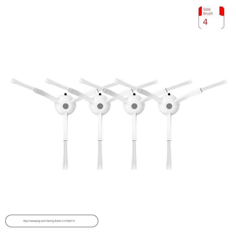 

Equipped with Xiaomi Mijia Sweeping and Towing Robot 2/3 Accessories MJST1S Water Tank Dust Collection Box Side Brush Roll Brush Mop Cloth Consumables 4 White Edge Brushes [Sweep and Mop 2/3/Mjst1S]