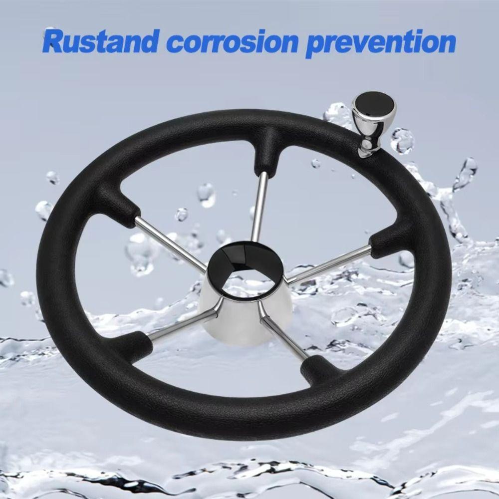 Black Foam Grip Boat Steering Wheel Stainless Steel Destroyer Steering Wheel  Marine Use