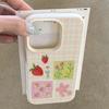 Strawberry check pattern phone case, suitable for iPhone 17, 16, 15, Plus, Pro, Max series phones - suitable for use as a gift