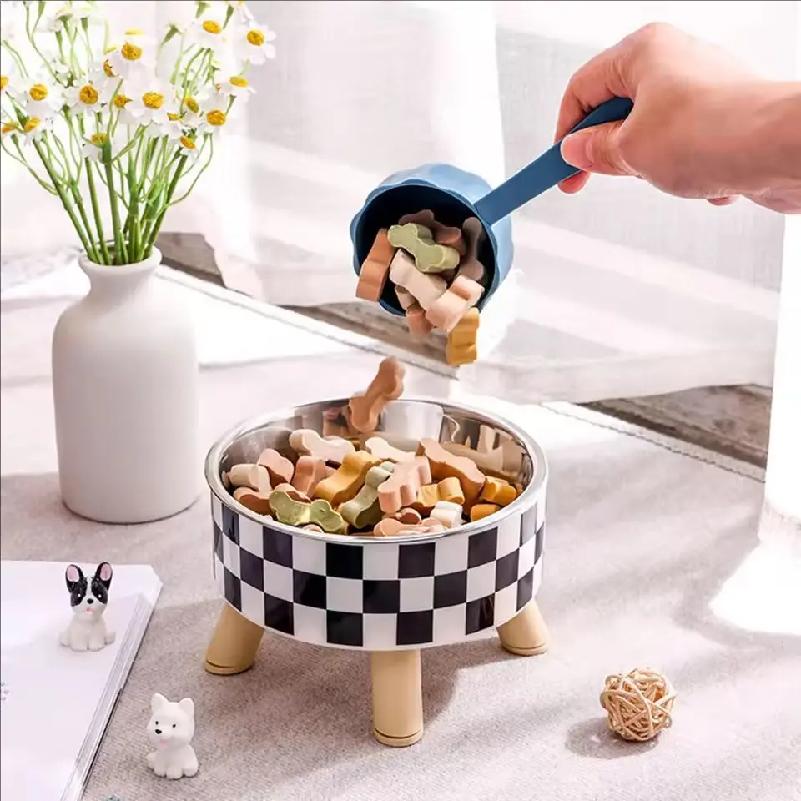 Stainless Steel Elevated Pet Bowls - Cat Dog Food Water Dishes, Raised Feeding Bowls for Pets