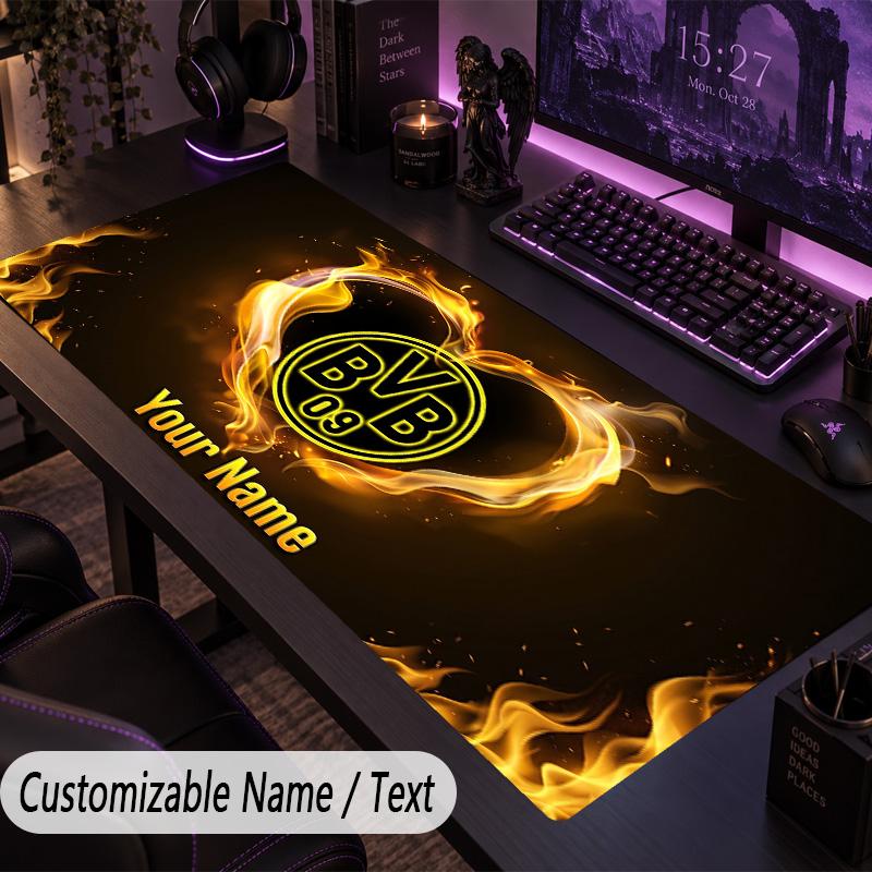 Large Mouse PadBorussia Dortmund Custom Name Text Personalized Desk Mat Non Slip Gaming Pad