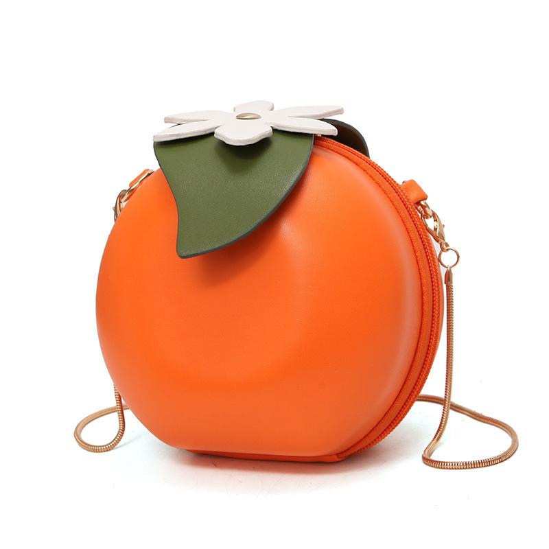 

creative orange shape women shoulder bags designer chains messenger bag funny ladies crossbody bag female chic small purses 2023 оранжевый