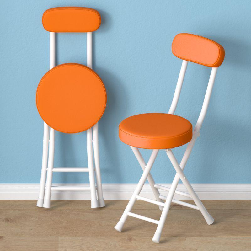 Compact Folding Dining and Leisure Chair with Backrest for Home and Dormitory