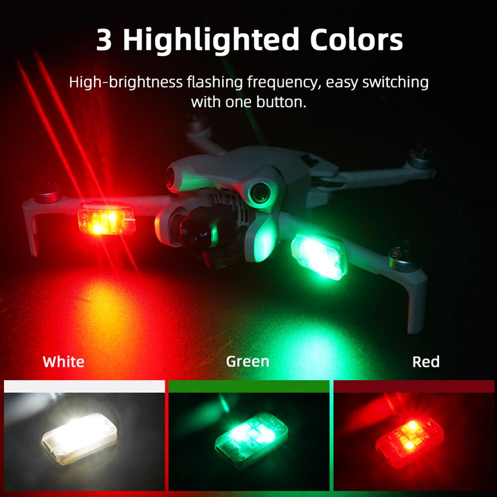 Drone Strobe Light USB Rechargeable Wireless LED Drone Flash Light Turn Signal Indicator Warning Lamp for DJI Avata 2 /Mini 3/4