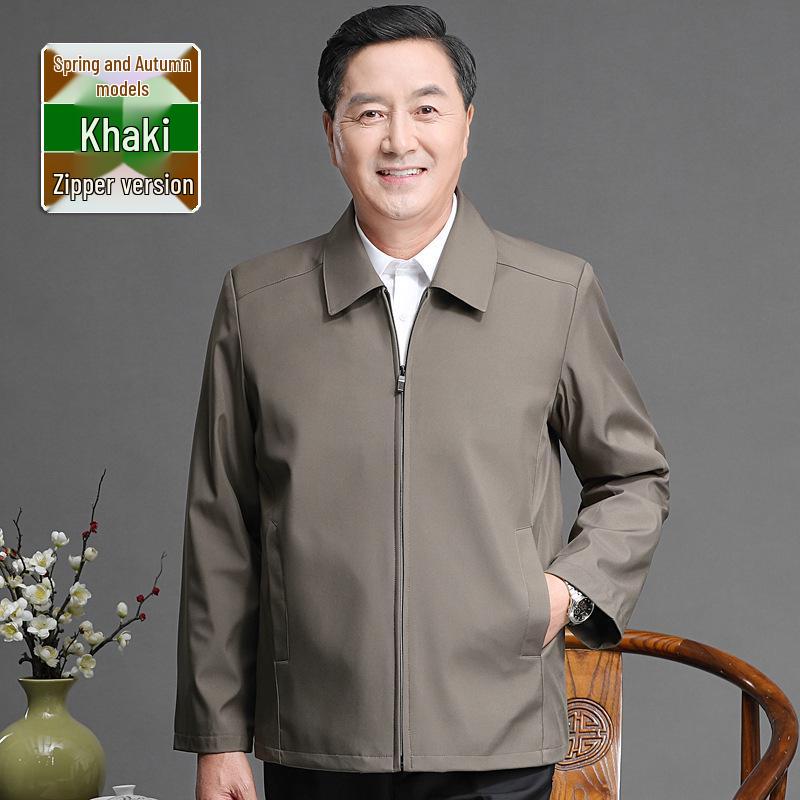 Middle-Aged and Elderly Men's Spring and Autumn Jacket – Ideal for 70-80-Year-Old Grandpa.