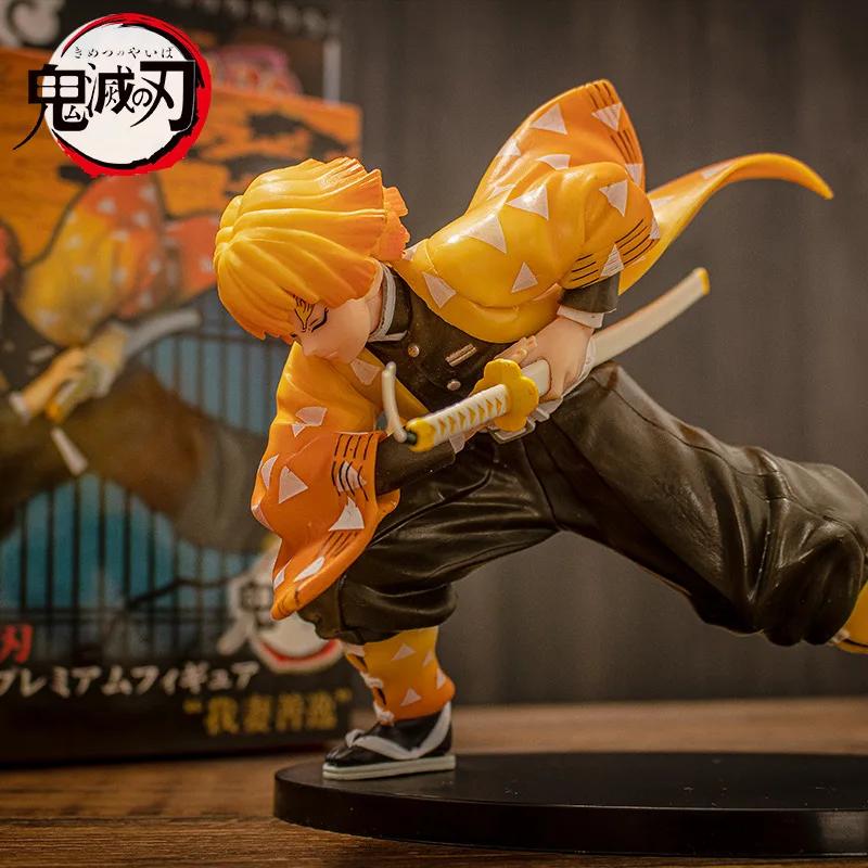 15cm Anime Demon Slayer Action Figure Model Agatsuma Zenitsu Collection Accessories Model Doll Toys