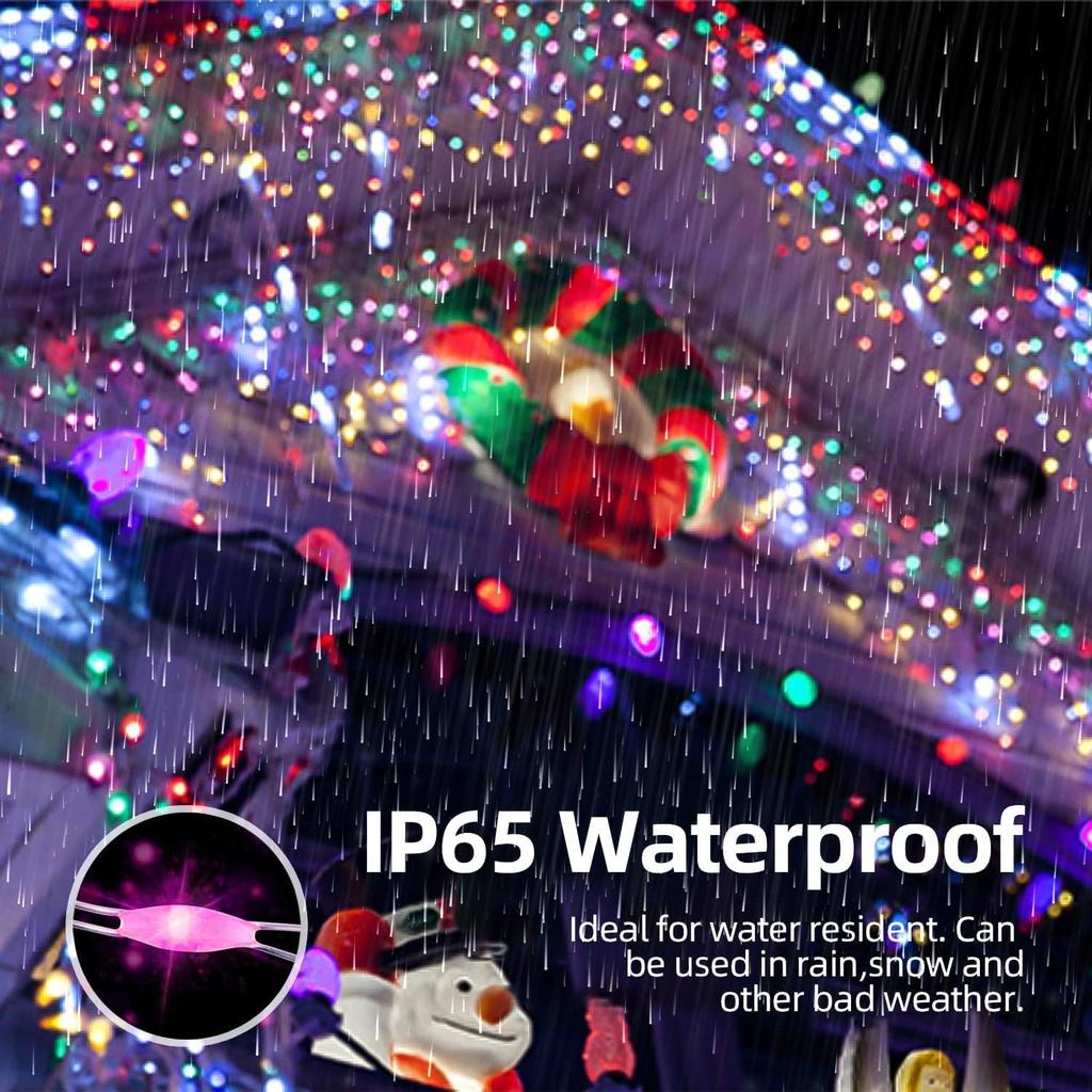 Solar String Lights Solar Fairy Lights 8 Modes Waterproof Solar Christmas Lights for Outdoor Patio Yard Trees Decor Multi-Color