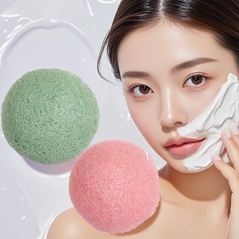 Fiber Material Round Facial Cleansing Exfoliator Face Wash Cleaning Sponge Face Wash Puff 1/5 Pcs Konjac Cleansing Sponge